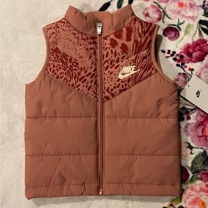 Nike Pink Animal Print Puffer Vest 2T (Toddler /Girls) BNWT